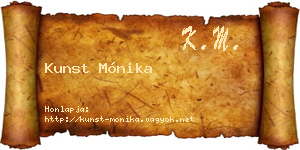 Kunst Mónika névjegykártya